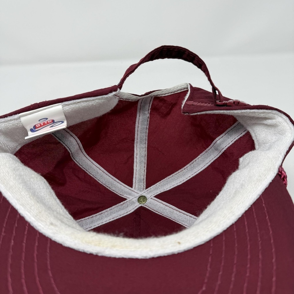 Vintage Bugle Boy Baseball Hat Cap Strap Back Burgundy Red Rope Mens One Size - Picture 5 of 6